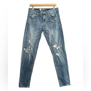Mossimo Skinny Boyfriend Jeans Women Size 4 Premium Distressed Medium Wash Denim